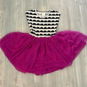 Taylor Joelle Black and White Top with Purple Tulle Skirt size 10